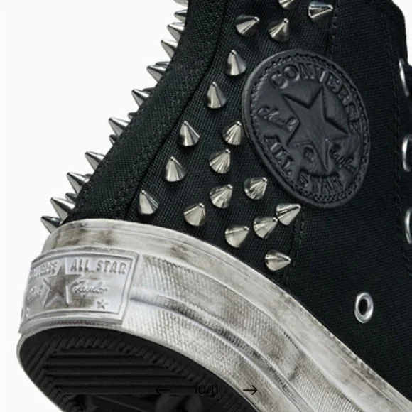 Converse Taylor All Star 70 High Top Sneaker Black and White with Studs US 5 - Picture 5 of 16